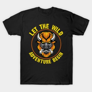 Let The Wild Adventure Begin Wild Bison Animal T-Shirt